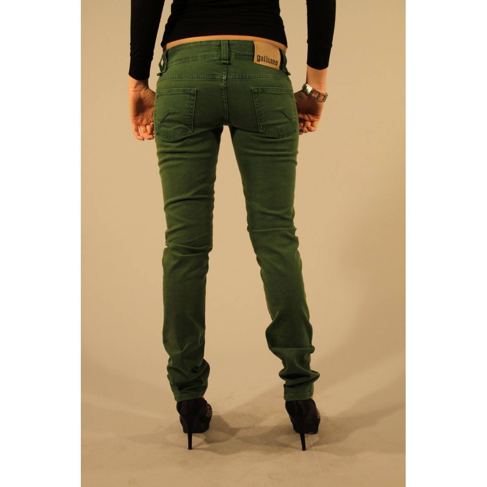John Galliano Green Cotton Women Jean