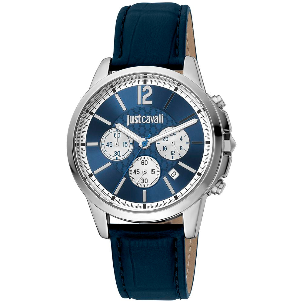 Just Cavalli Black Leather Dress Watch