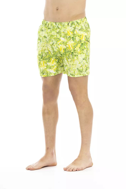 Just Cavalli Green Polyester Men's Swimwear Shorts