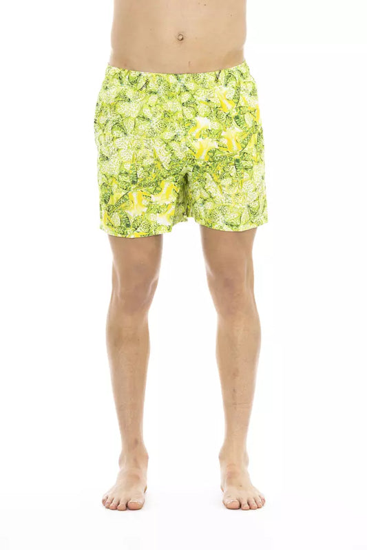 Just Cavalli Green Polyester Men's Swimwear Shorts