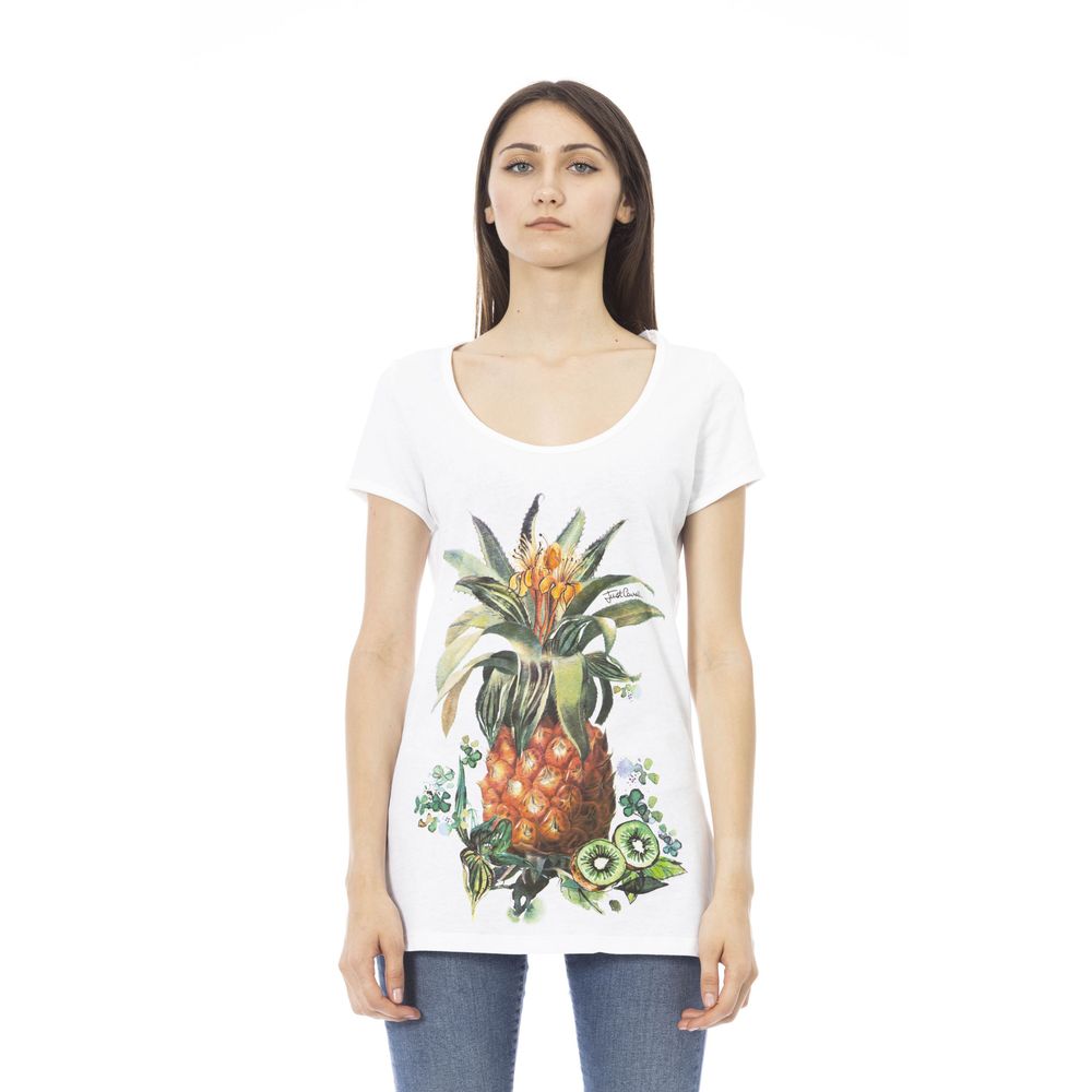 Just Cavalli White Cotton Women T-Shirt