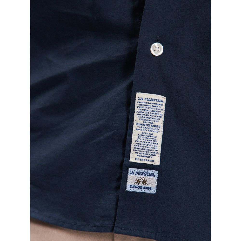 La Martina Blue Cotton Shirt