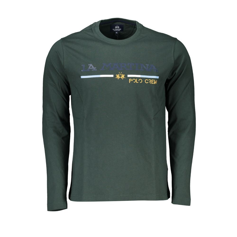 La Martina Green Cotton T-Shirt