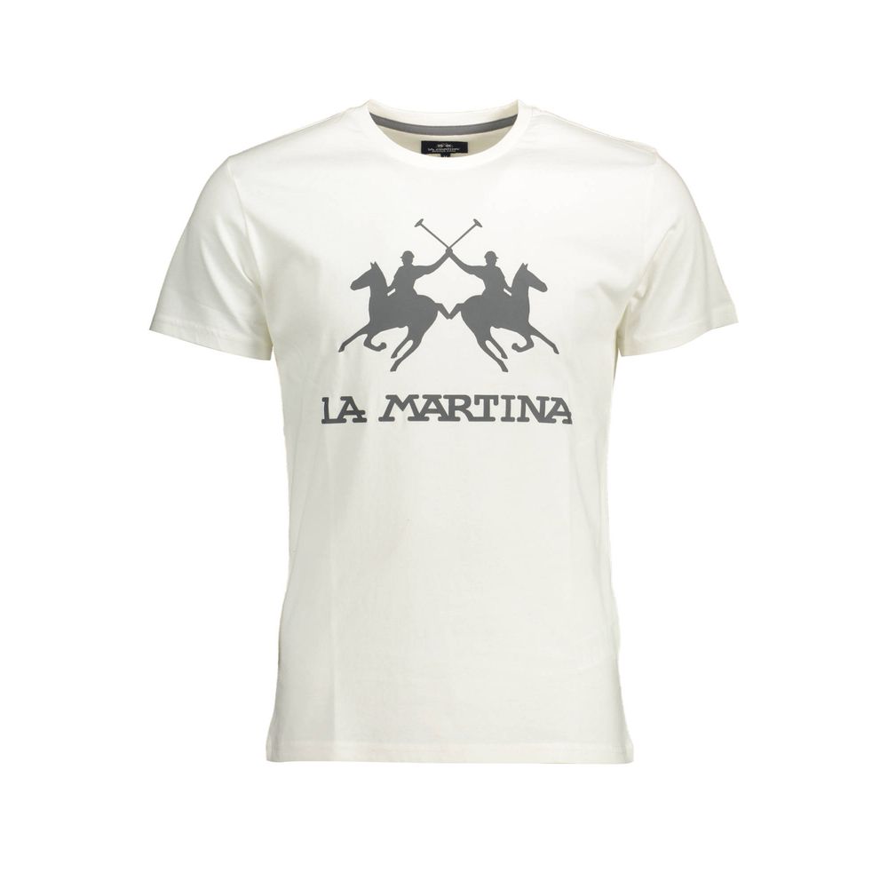 La Martina White Cotton Men T-Shirt