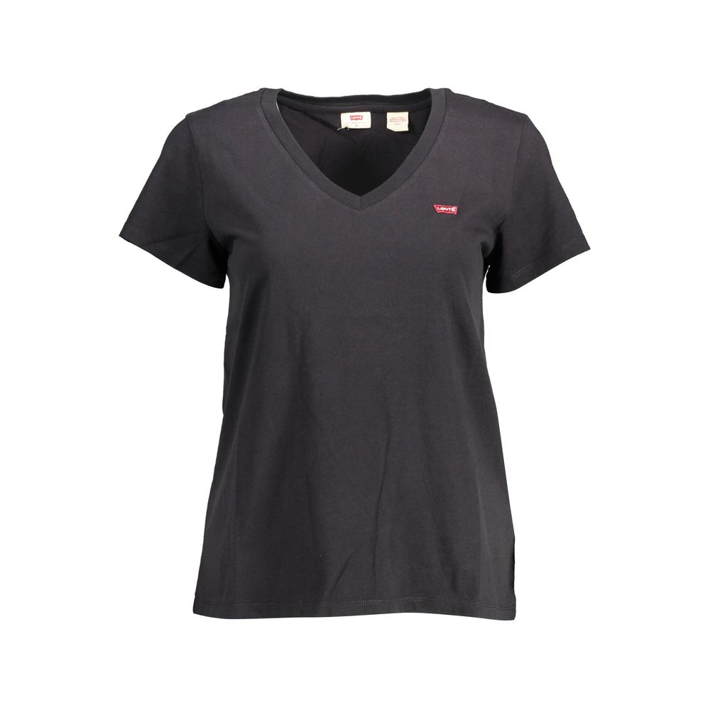 Levi's Black Cotton Women T-Shirt