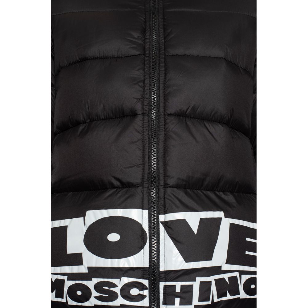 Love Moschino Chic Nylon Down Jacket with Bold Logo