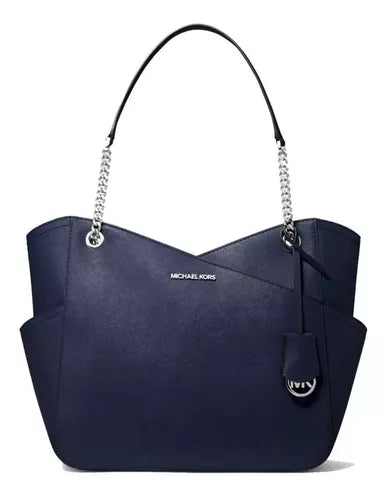 MK Jet Set Large Saffiano Tote Navy