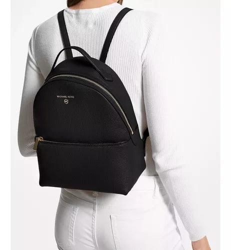 MK Valerie Logo Medium Backpack Black