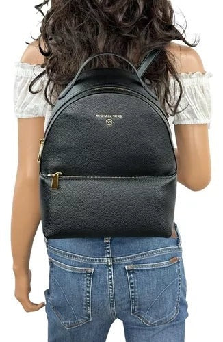 MK Valerie Logo Medium Backpack Black