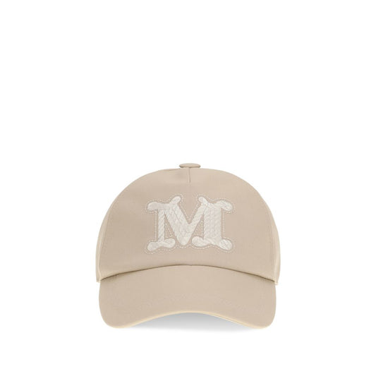 Max Mara Beige Cotton Cap Baseball Hat
