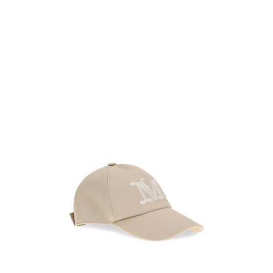 Max Mara Beige Cotton Cap Baseball Hat