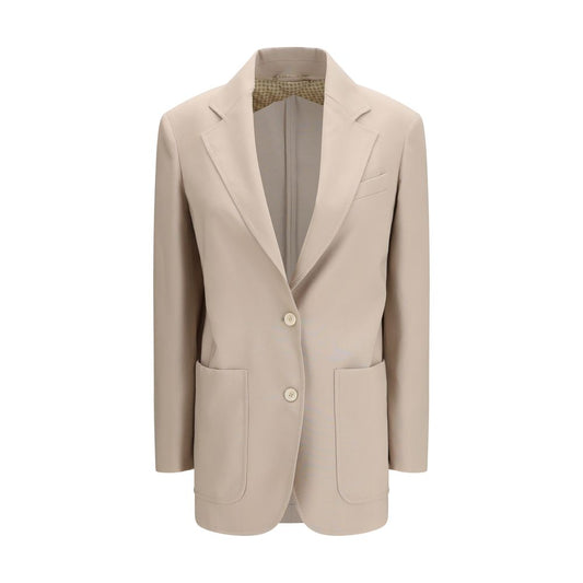 Max Mara Beige Fleece Wool Blazer