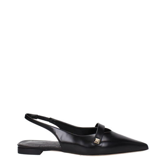 Max Mara Black Leather Sandal