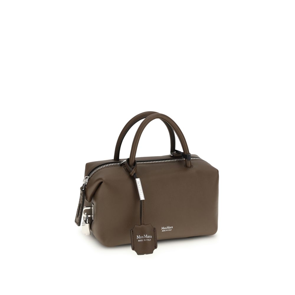 Max Mara Brown Calf Leather Bos Taurus Handbag