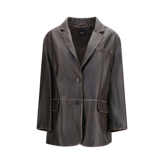 Max Mara Brown Leather Jacket