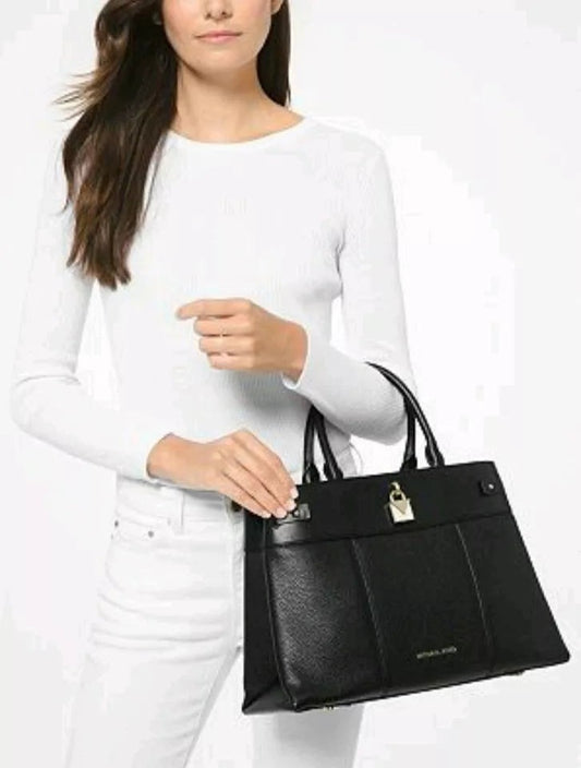 Michael Kors Black Gramercy Designer Satchel Bag