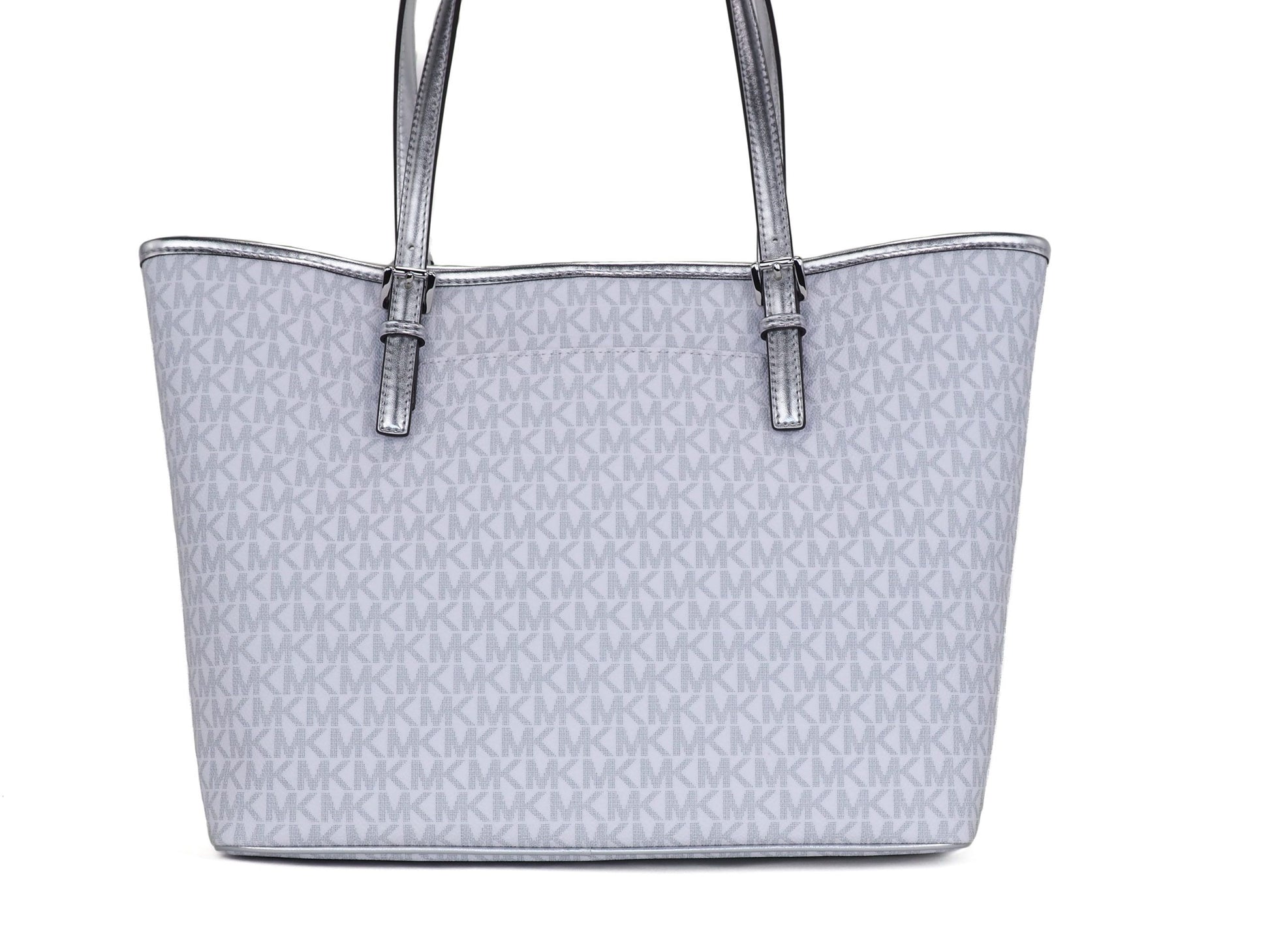 Michael Kors Jet Set Girls Print Medium Signature PVC Carryall Shoulder Tote Handbag Bright White Multi