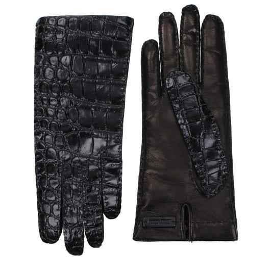 Miu Miu Black Leather Gloves