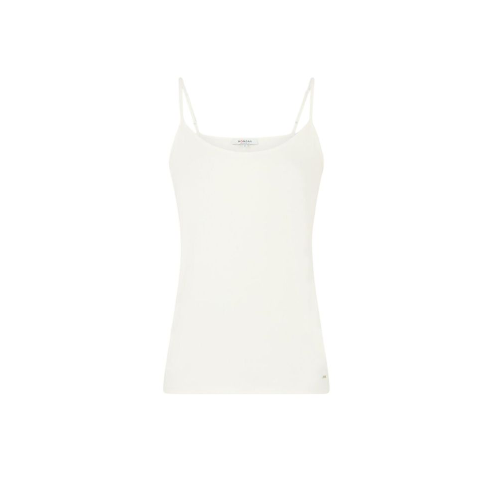 Morgan De Toi Cream Cotton Tank Top