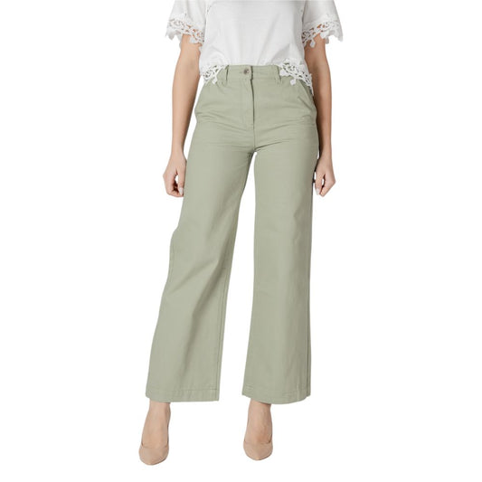 Morgan De Toi Green Cotton Relaxed Fit Jean