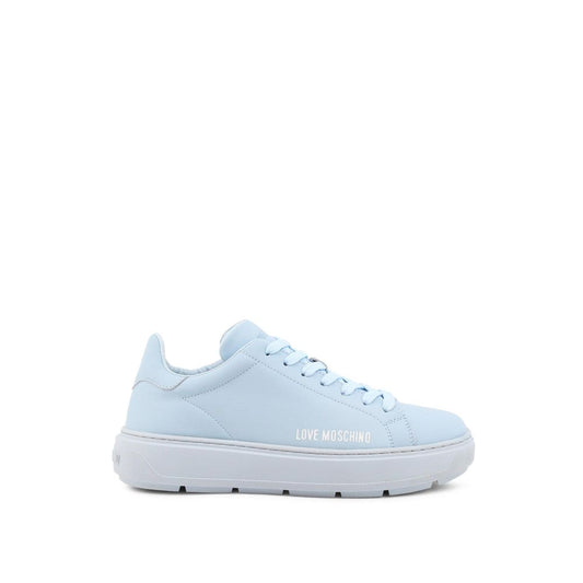 Moschino Blue Leather Low Top Sneakers