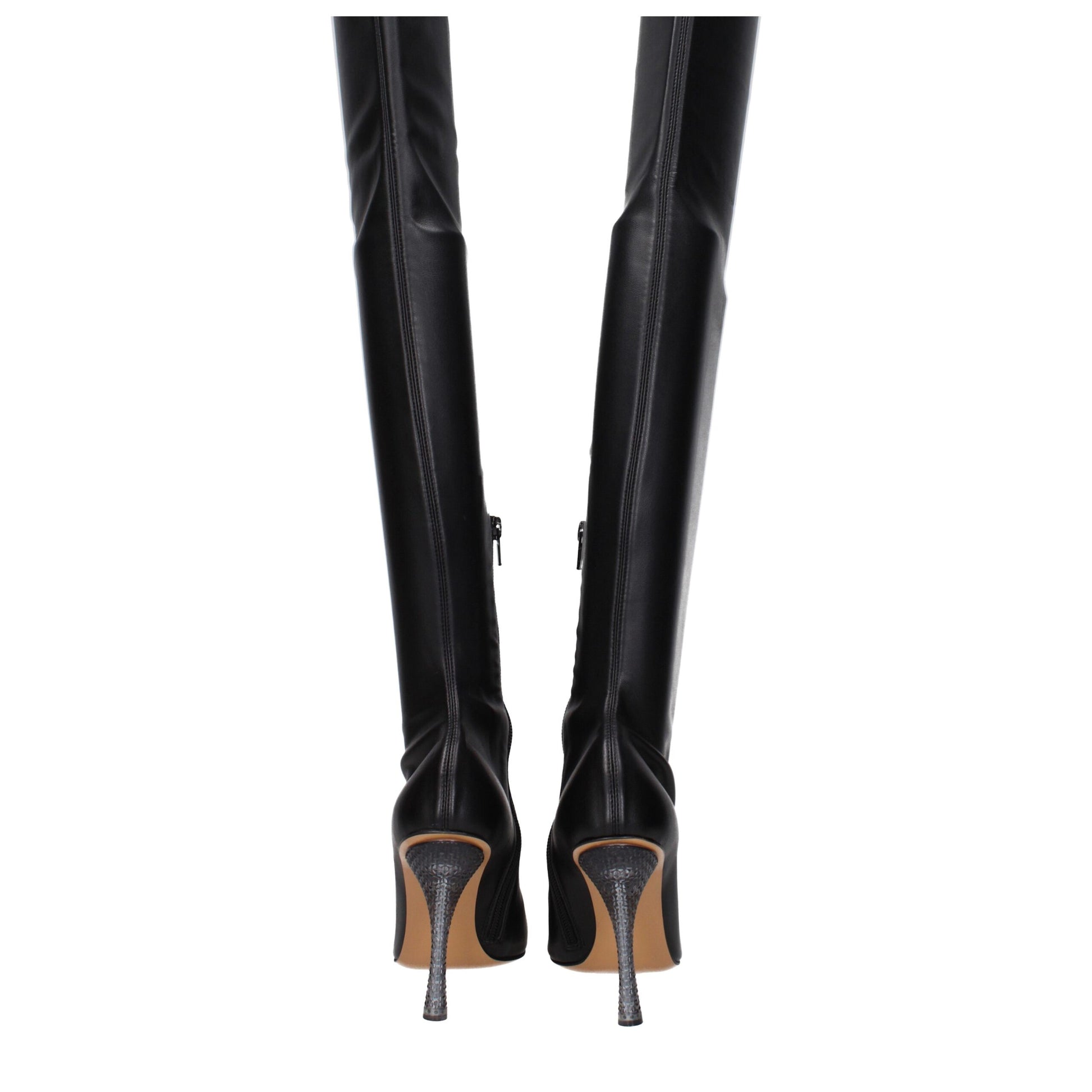 Off-White Black Leather Over The Knee
