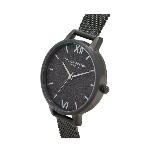 Olivia Burton Black Steel Watch