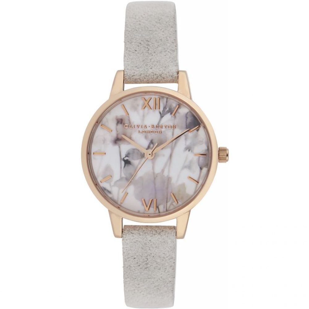 Olivia Burton Gray Synthetic Leather Watch