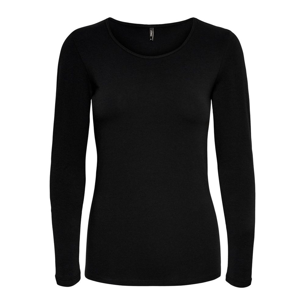Only Black Cotton Long Sleeve T-Shirt