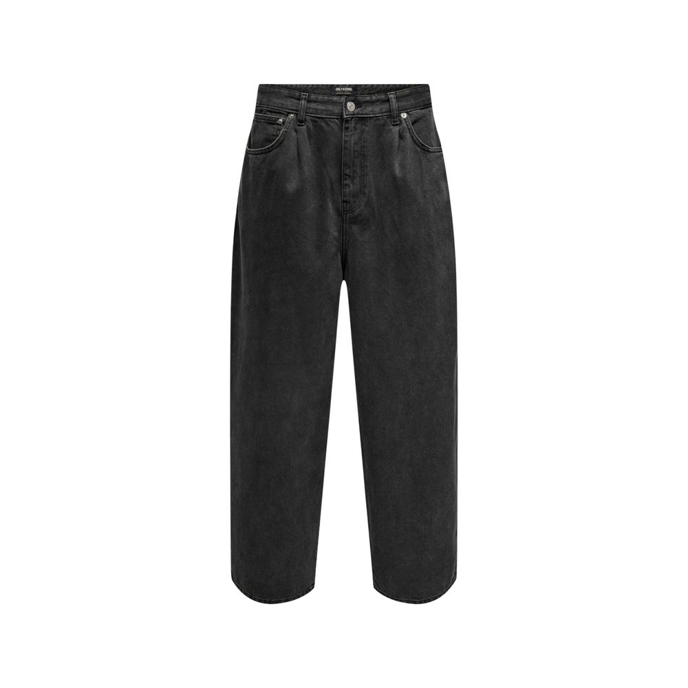Only & Sons Black Cotton Relaxed Fit Jeans
