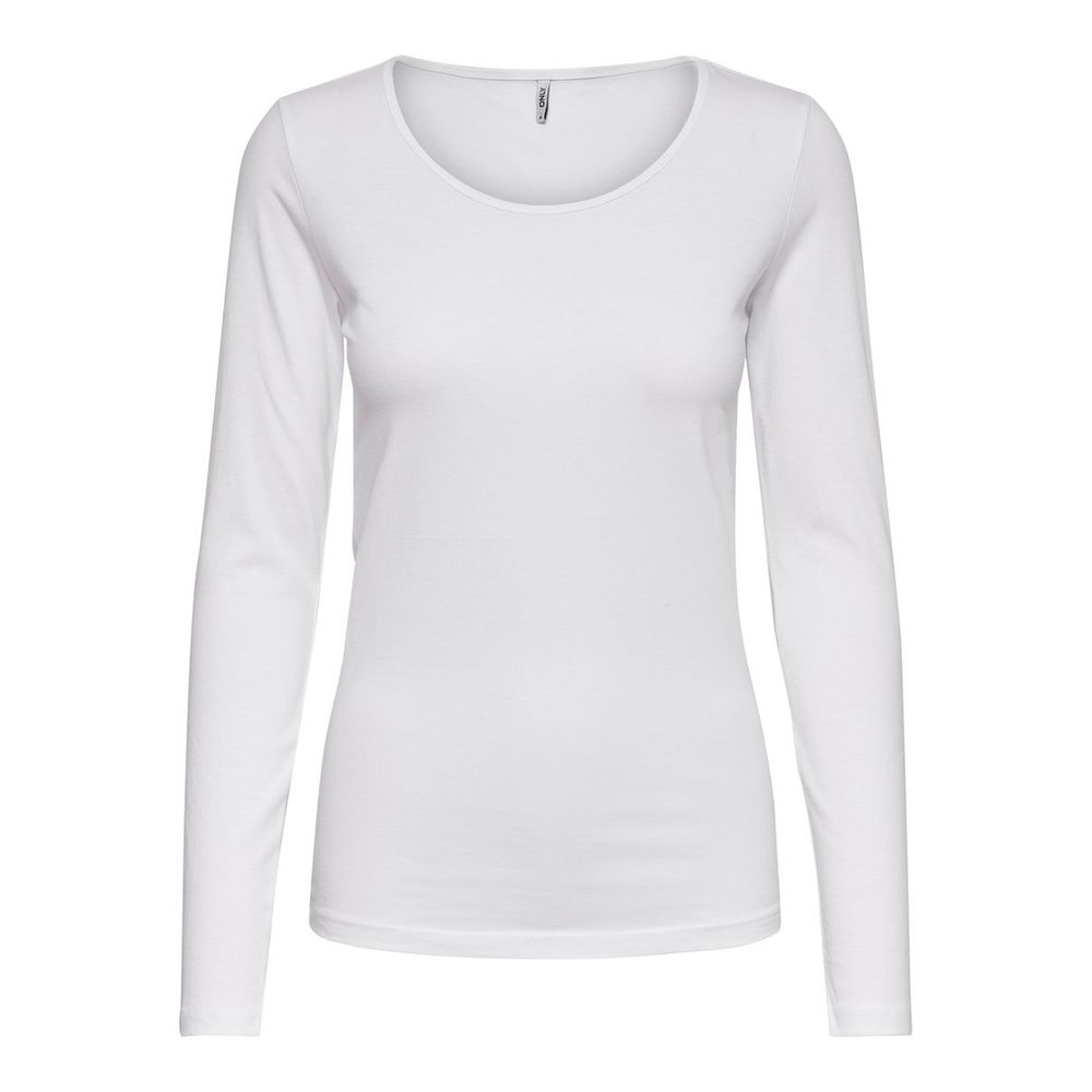 Only White Cotton Long Sleeve T-Shirt