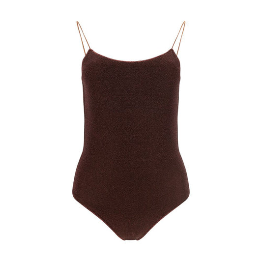 Oséree Brown Metal One-Piece Swimsuit