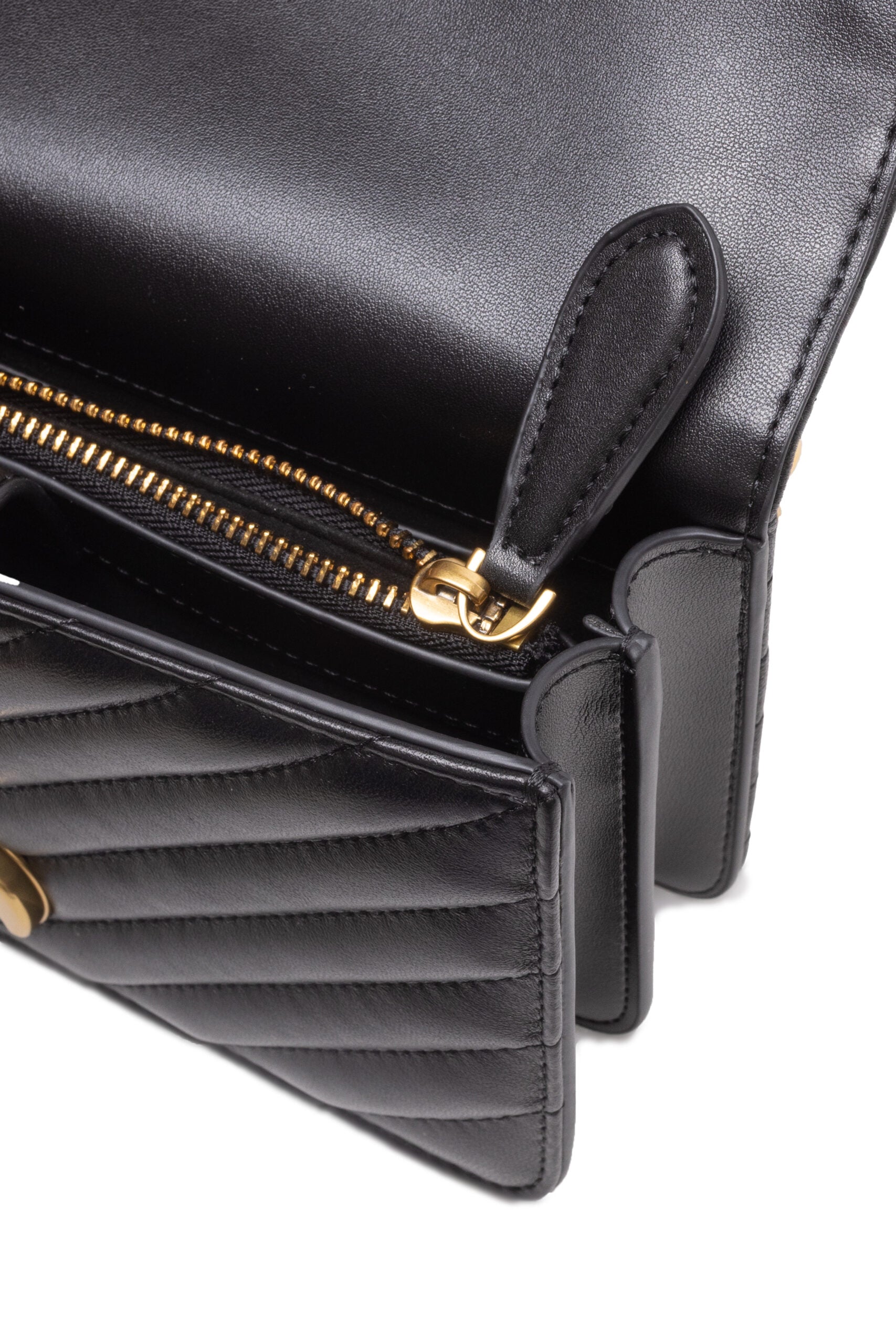 PINKO Black Mini Love Bag One Chevron