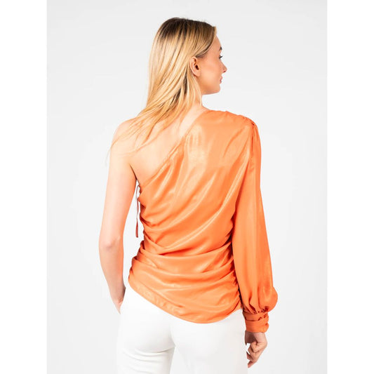 PINKO Chic Orange Laminated Blouse