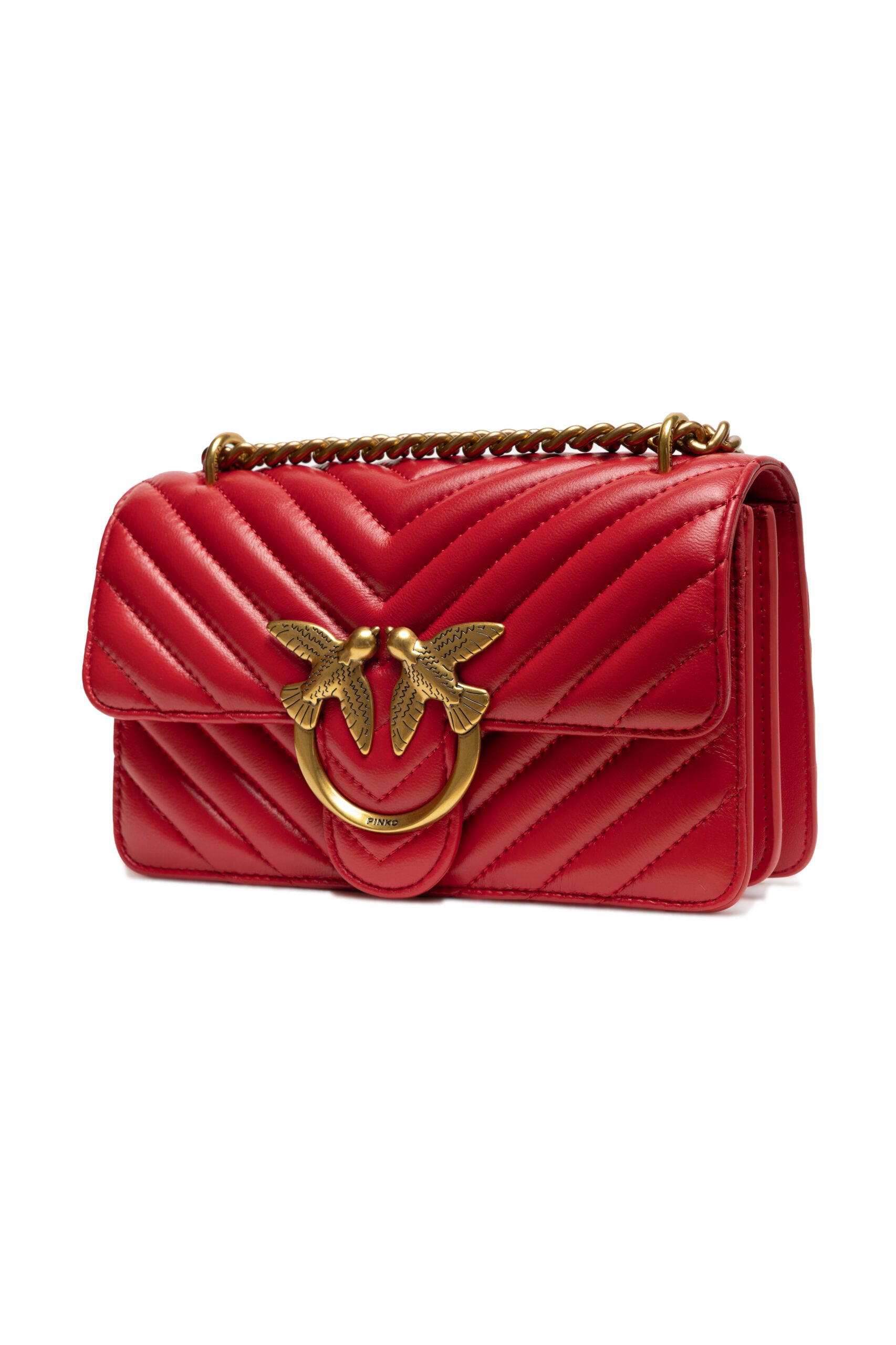 PINKO Red Mini Love Bag One Chevron
