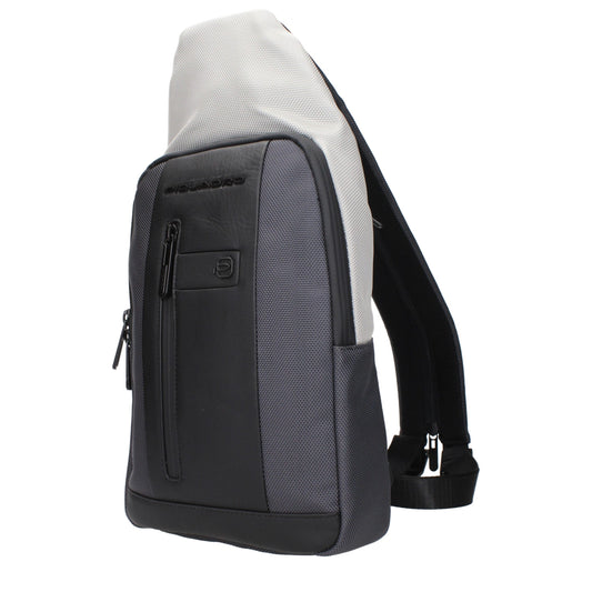 Piquadro Gray Fabric Backpacks