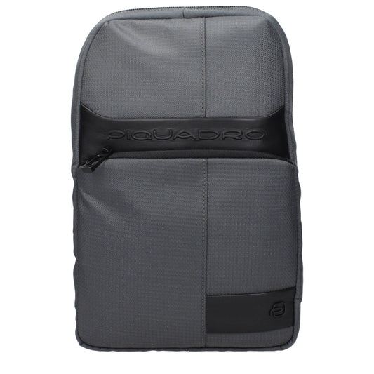 Piquadro Gray Fabric Crossbody Bags