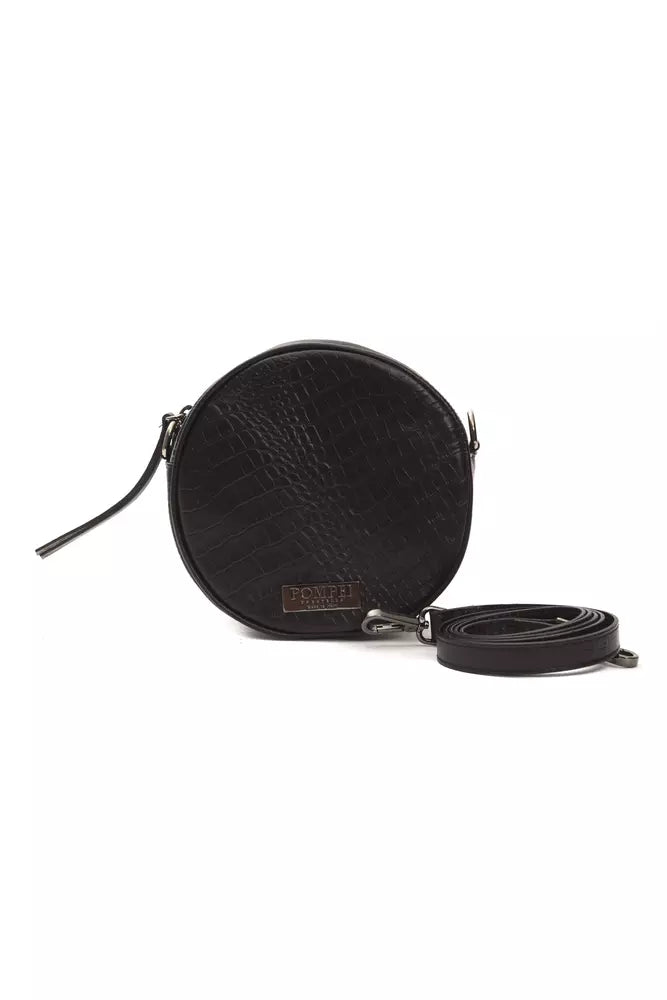 Pompei Donatella Black Leather Women Crossbody Bag