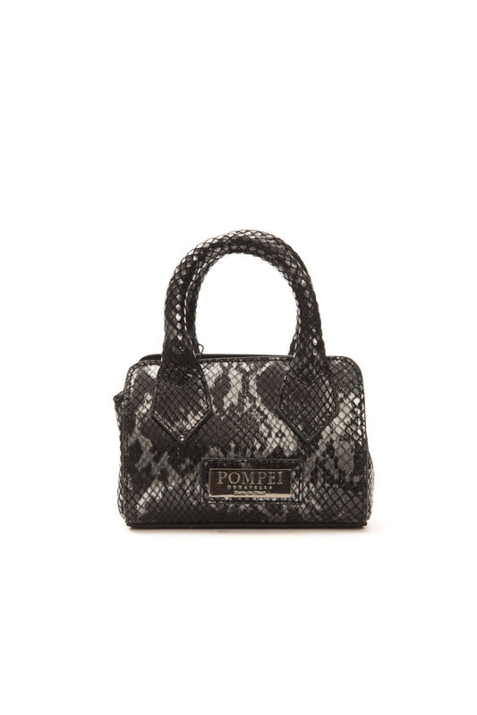 Pompei Donatella Chic Leather Mini Tote with Python Print