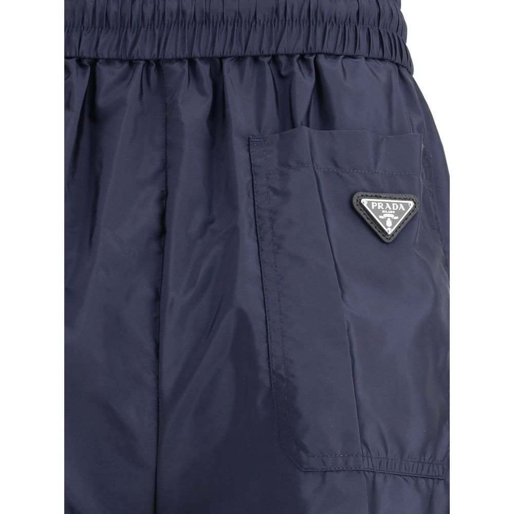 Prada Blue Recycled Polyamide Casual Pants