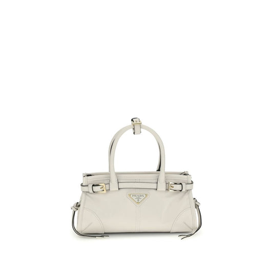 Prada White Calf Leather Bos Taurus Handbag