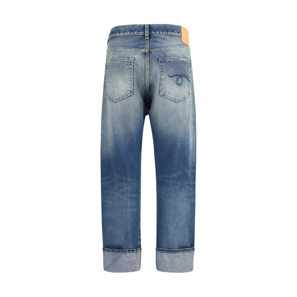 R13 Blue Cotton Straight-Leg Jeans