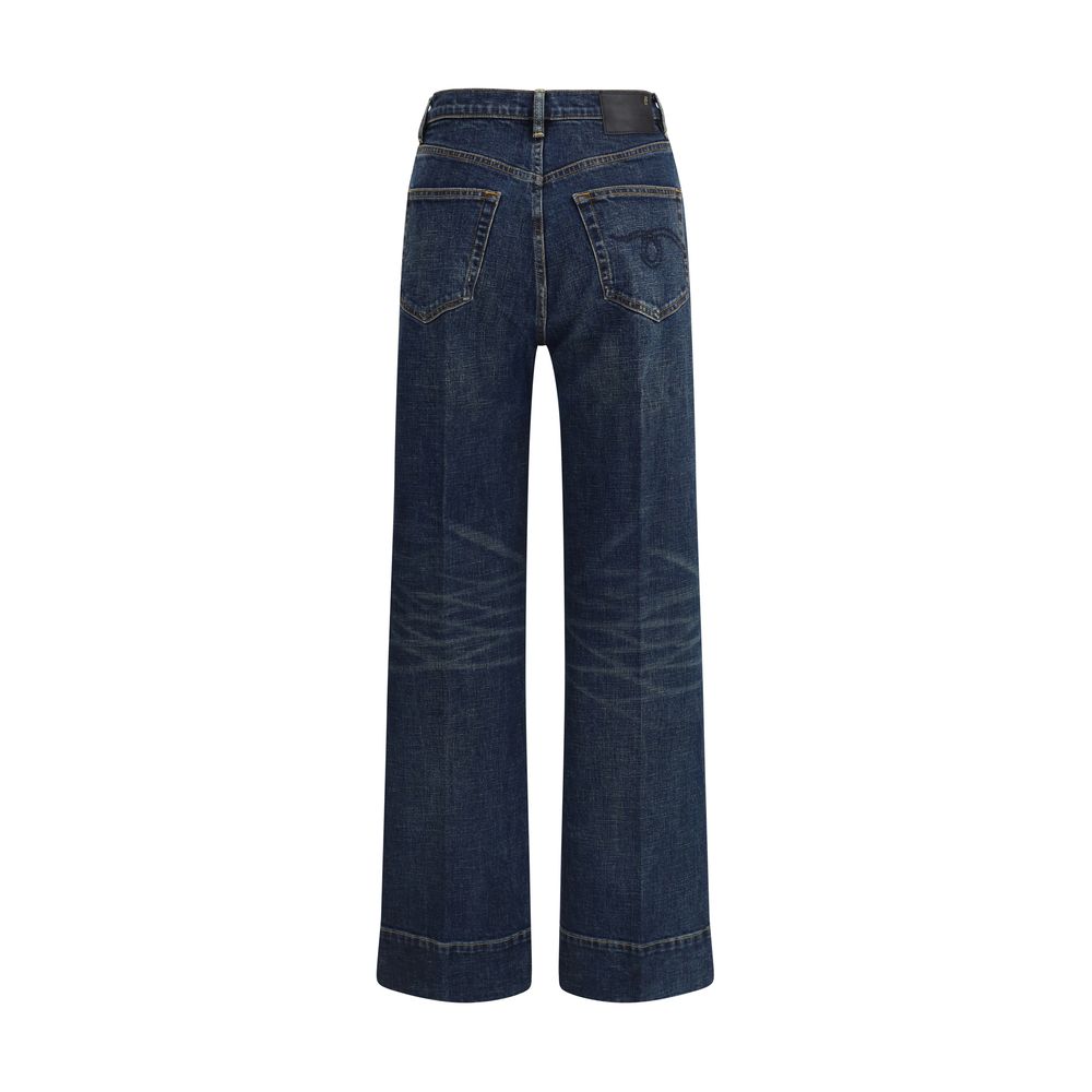 R13 Blue Cotton Straight-Leg Jeans