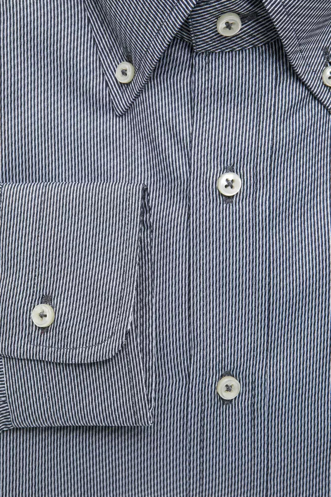 Robert Friedman Blue Cotton Men Shirt