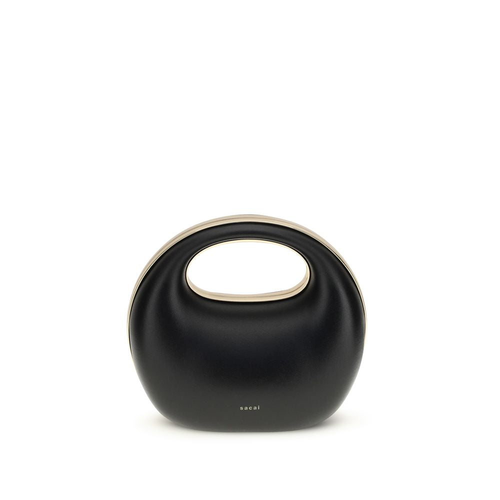 Sacai Black Calf Leather Bos Taurus Handbag