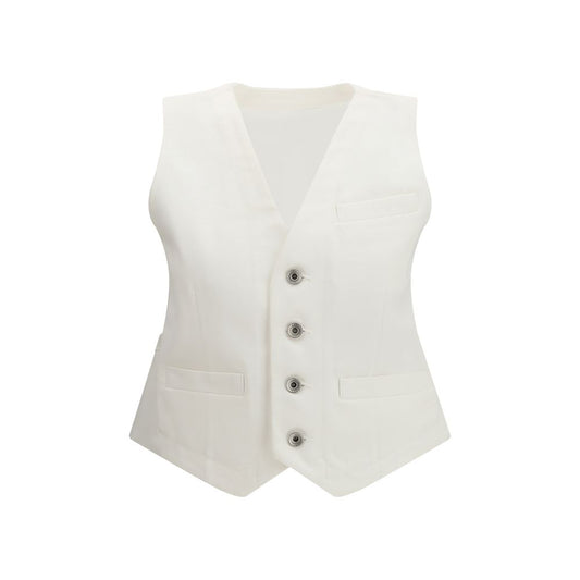 Sacai White Cotton Waistcoat