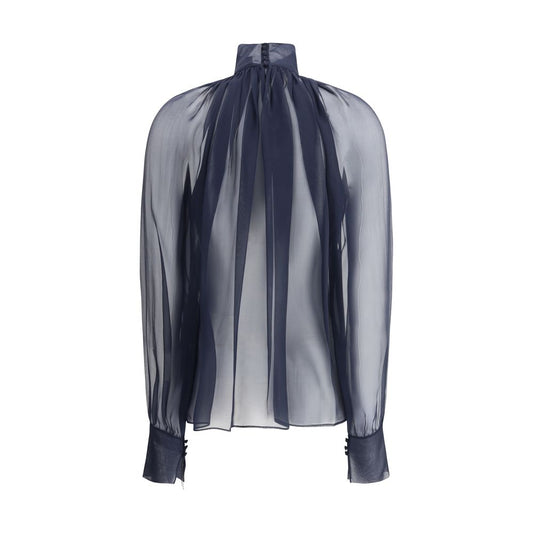 Saint Laurent Semi-transparent silk blouse