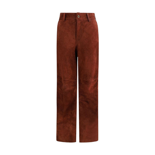 Salvatore Santoro Bordeaux Leather Casual Pants