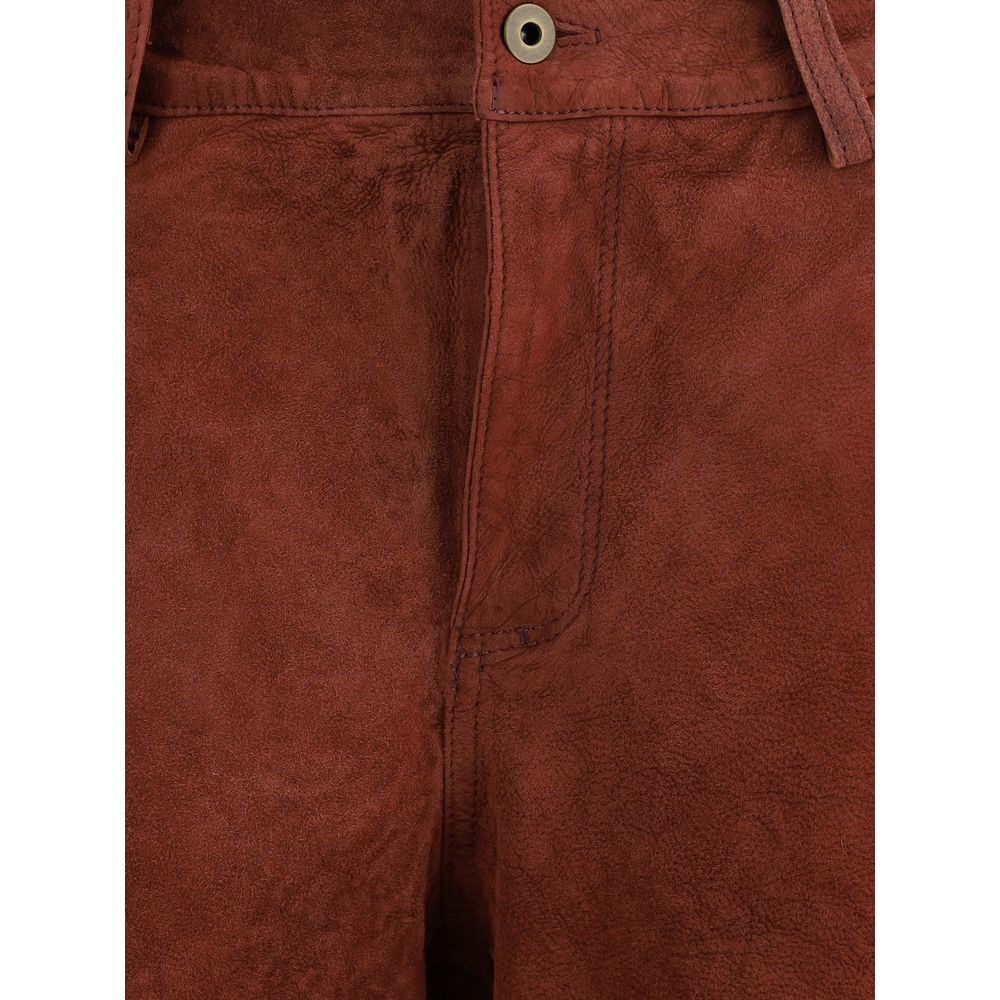 Salvatore Santoro Bordeaux Leather Casual Pants