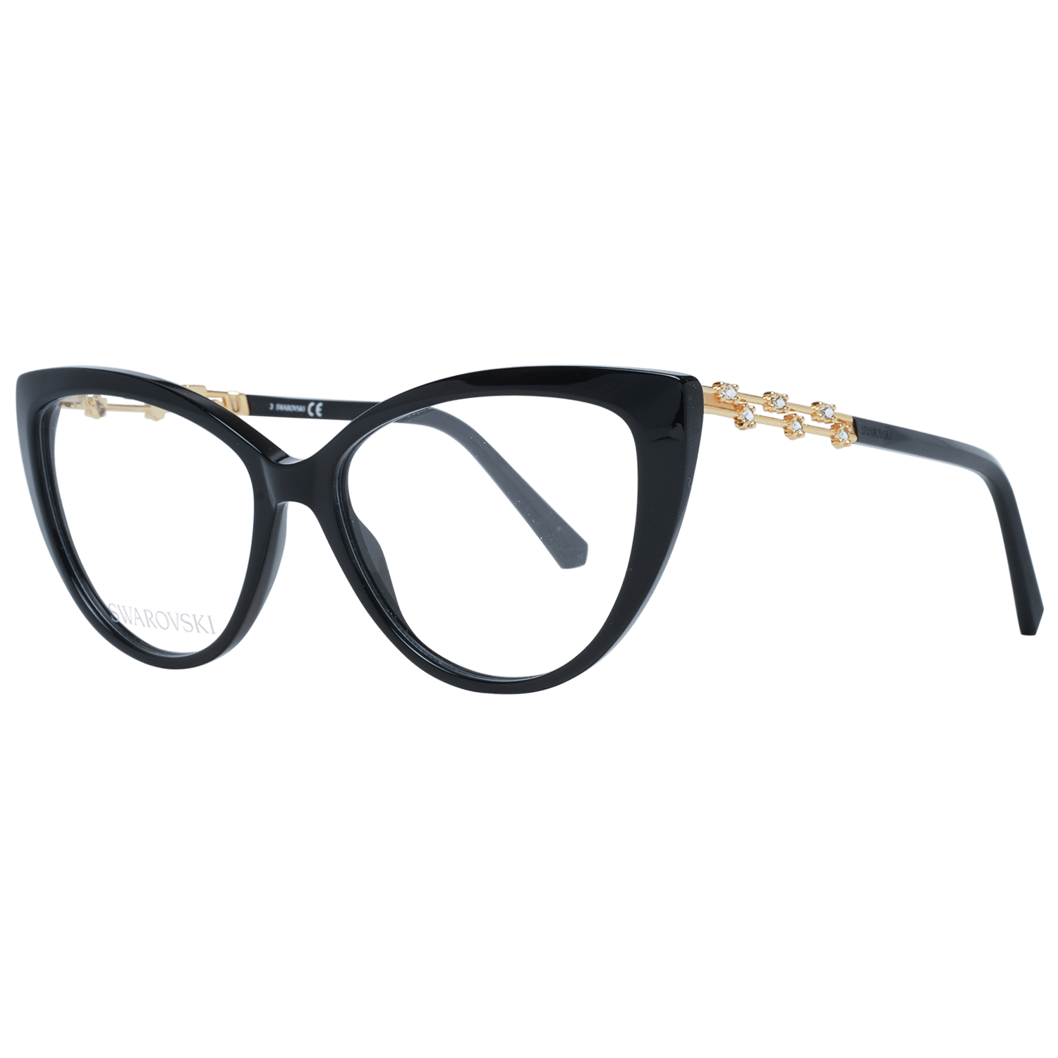 Swarovski Elegant Black Cat Eye Designer Eyeglasses